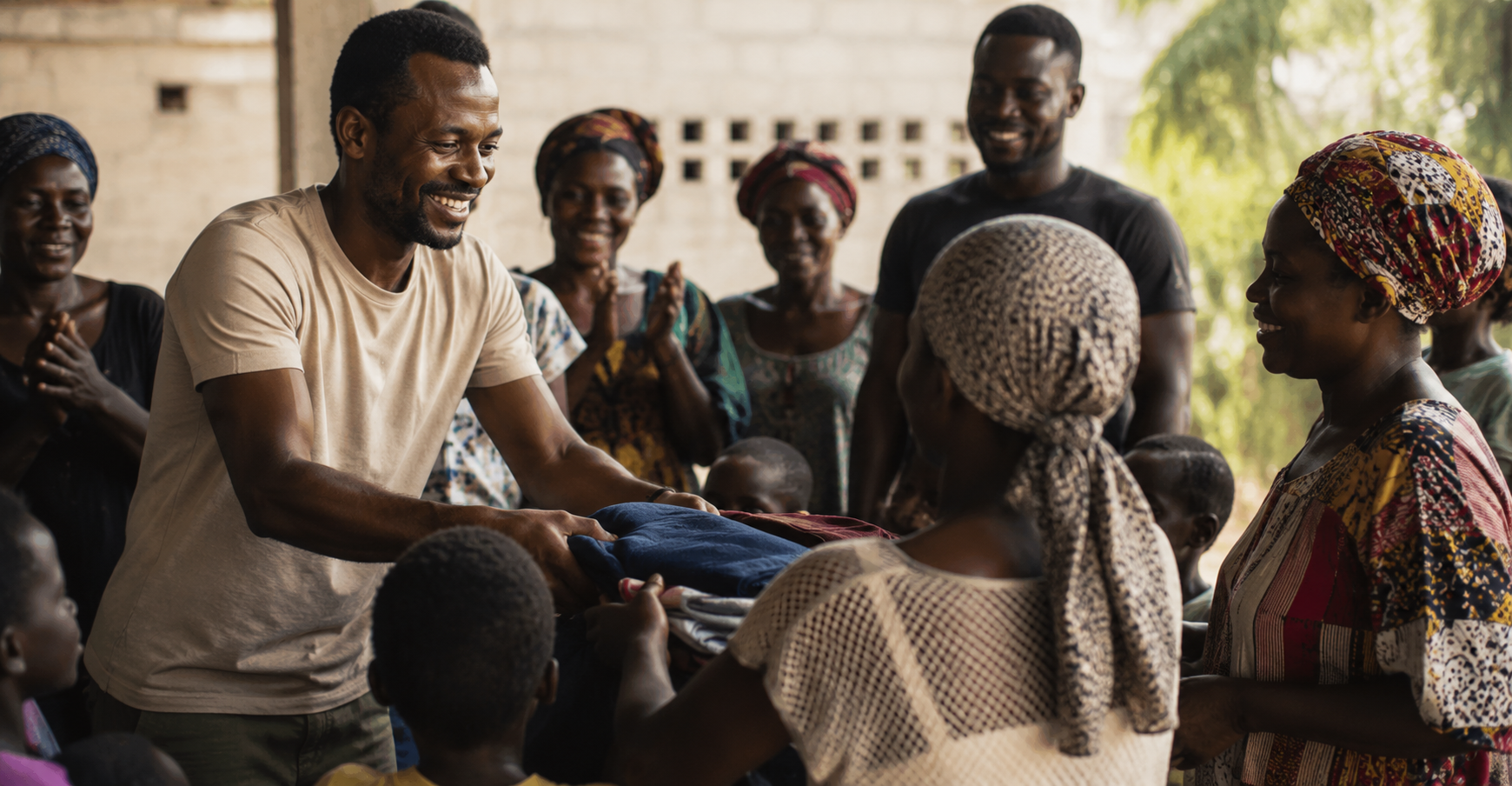 Action de solidarité · distribution de vêtements aux familles du Sud de Mayotte